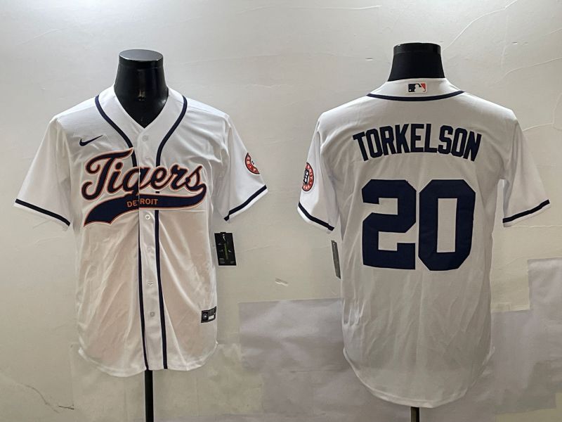 Men Detroit Tigers 20 Torkelson White Jointly Name 2025 Nike MLB Jersey style 1